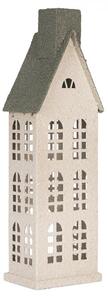 Kovový svietnik domček s pieskovým povrchom Raw Sand - 17*8*38 cm - Clayre & Eef