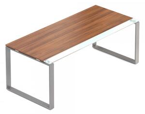 Stôl Creator 200 x 90 cm, sivá podnož, 2 nohy