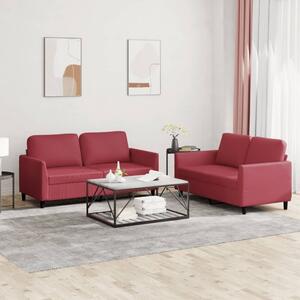 Maison Exclusive – 2-dielna sedacia súprava s vankúmi, vínovoervená umelá koa