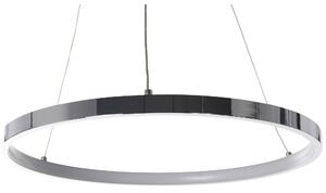 Závesná lampa strieborná kovová ø 40 cm hliníková s LED svetlami okrúhle závesné moderné glamour svietidlo