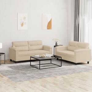 Maison Exclusive – 2-dielna sedacia súprava s vankúmi, krémová mikrovlákna