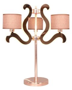 Moderná stolná lampa AMBROSIA - 3xE14, 40W + LED 18,4 W, 2800K (teplá biela), medená