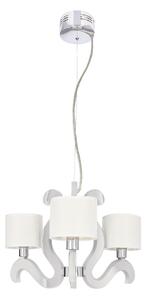 Trojramenné závesné svetlo AMBROSIA - 3xE14, 40W + LED 18,4 W, 2800K (teplá biela), chrómované