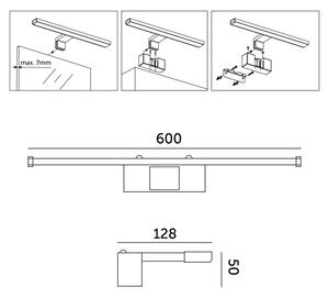 LED Kúpeľňové osvetlenie zrkadla LED/12W/230V 4000K IP44 60 cm