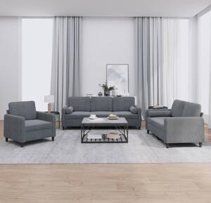 Maison Exclusive – 3-dielna sedacia súprava s vankúšmi, tmavošedý zamat