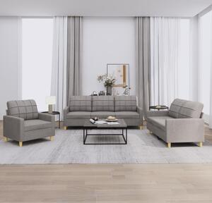 Maison Exclusive – 3-dielna sedacia súprava s vankúmi, látka v odtieni taupe