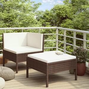 Maison Exclusive – 2-dielna záhradná súprava s vankúmi z polyrotangu v hnedej farbe