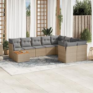 Maison Exclusive - 10-dielna záhr.sedacia súprava s vankúšmi mix béžovej polyratan