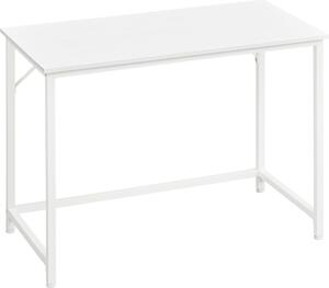 Písací stôl VASAGLE, malý poítaový stôl, pracova, spála, 50 x 100 x 76 cm, moderný kovový rám, javor biely