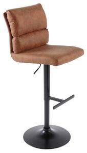 Dizajnová barová otočná stolička Frank antik hnedá