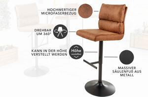 Dizajnová barová otočná stolička Frank antik hnedá