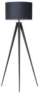 Stojaca lampa čierna statívový kovový podstavec trojnožka 156 cm látkové tienidlo moderný industriálny štýl obývačka spálňa