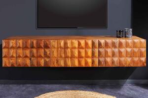 Dizajnový závesný TV stolík Ladarius 160 cm mango