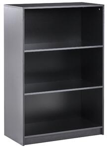 Knižnica s 3 policami čierna drevotriesková doska 80 x 40 cm minimalistický štýl matná povrchová úprava regál na knihy