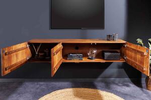 Dizajnový závesný TV stolík Ladarius 160 cm mango
