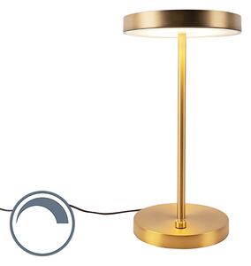 Moderná stolová lampa bronzová vrátane LED - disko