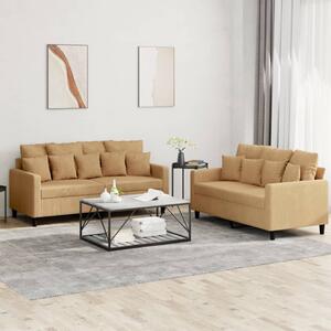 Maison Exclusive – 2-dielna sedacia súprava s vankúmi, hnedý zamat