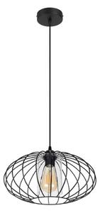 Luster na lanku CORRINI 1xE27/60W/230V pr. 34 cm čierna/číra