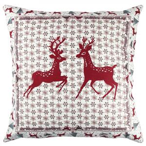 Hanah Home Vianočná dekoračná obliečka na vankúš so sobmi VASO 43x43 cm biela/červená