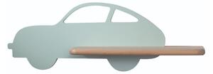 LED Detské nástenné svietidlo s poličkou CAR LED/5W/230V zelená/drevo