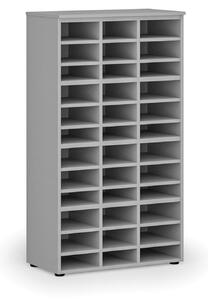 Triediaci regál PRIMO GRAY, 1434 x 800 x 420 mm, 36 priehradok, sivý