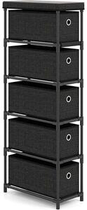 Komoda s 5 zásuvkami, model MC43649IT, rozmer 40 x 19 x 100 cm, farba: čierna