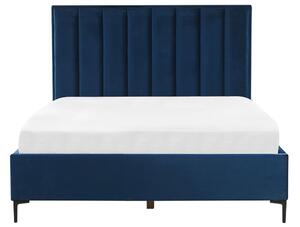 Manželská posteľ 140x200 cm Sanaza (námornícka modrá) (s úložným priestorom). Vlastná spoľahlivá doprava až k Vám domov. 1035507