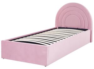 Jednolôžková posteľ 90 cm Annesile (ružová) (s roštom) (s úl. priestorom). Vlastná spoľahlivá doprava až k Vám domov. 1077529