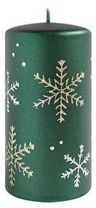 Mondex Vianočná sviečka FROST 17,5 cm zelená