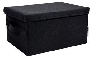 Čierny látkový úložný box s vekom 35x26x19 cm Soft Storage – Bigso