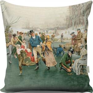 Hanah Home Vianočný dekoračný vankúš TUNES VI 43x43 cm zelený/biely