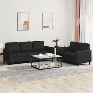 Maison Exclusive – 2-dielna sedacia súprava s vankúšmi, čierna umelá koža