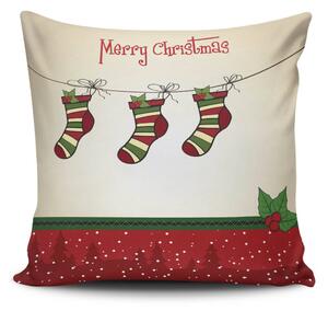Hanah Home Vianočný dekoračný vankúš JIVE III 43x43 cm krémový/červený