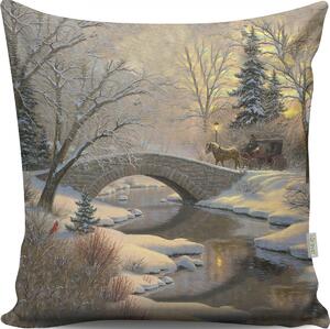 Hanah Home Vianočný dekoračný vankúš TUNES V 43x43 cm sivý