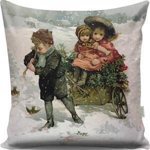 Hanah Home Vianočný dekoračný vankúš TUNES IV 43x43 cm biely
