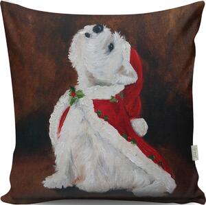 Hanah Home Vianočný dekoračný vankúš TUNES II 43x43 cm hnedý