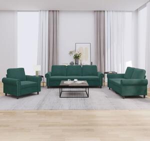 Maison Exclusive – 3-dielna sedacia súprava s vankúšmi, tmavozelený zamat