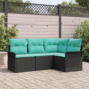 Maison Exclusive - Záhradný nábytok s úloným priestorom 4 ks ierny Poly-rattan