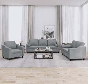 Maison Exclusive – 3-dielna sedacia súprava s vankúšmi, svetlosivá látka
