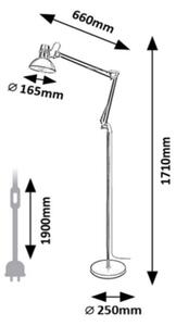 Rabalux 2197 - Stojacia lampa ARISTEO 1xE27/40W/230V krémová/zlatá