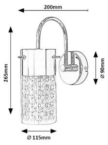 Rabalux 2194 - Kúpeľňové nástenné svietidlo NIAGARA 1xE14/40W/230V IP44 chróm