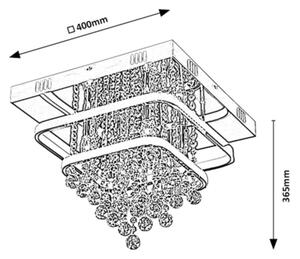 Rabalux 2239 - Krištáľový prisadený luster PALLAS LED/36W/230V + 4xE14/40W