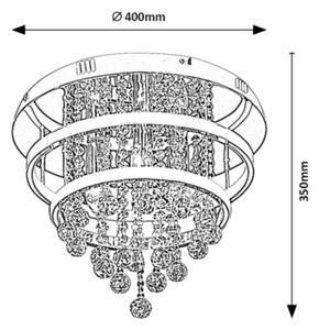 Rabalux 2237 - Krištáľový prisadený luster PALLAS LED/32W/230V + 3xE14/40W