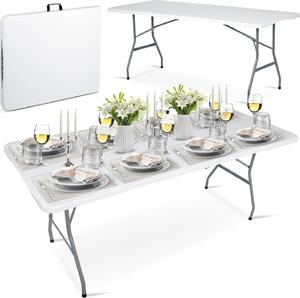 Záhradný jedálenský stôl rozkladací 180 cm Plonos biely