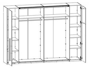 Szynaka Šatní skříň Mediwa 73 315 cm dub Artisan/bílá