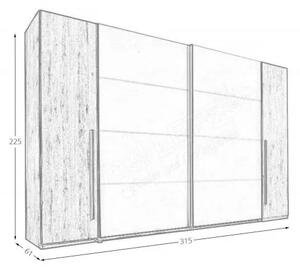 Szynaka Šatní skříň Mediwa 73 315 cm dub Artisan/bílá