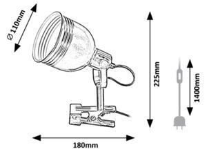 Rabalux 3093 - Lampa s klipom 1xE14/25W/230V béžová