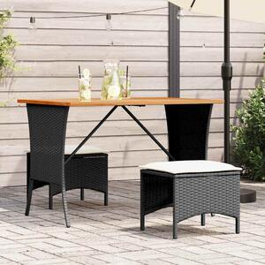 Maison Exclusive - Záhradný stôl s doskou z akáciového dreva 105x75x72 cm Poly Rattan