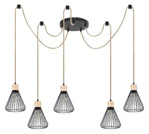 Rabalux 3150 - Luster na lanku FARFALLE 5xE27/40W/230V pavúk čierna/buk