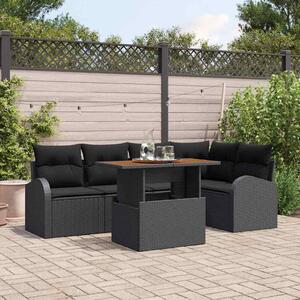 Maison Exclusive - Záhradný nábytok s úloným priestorom 6 ks ierny Poly Rattan